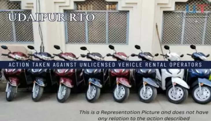 Udaipur RTO confiscates vehicles belonging to 4 unlicensed service provider dealing in two-wheeler rental services in Udaipur