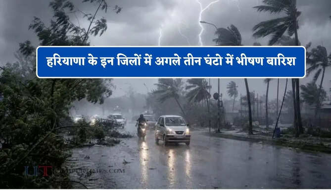 हरियाणा के इन जिलों में अगले तीन घंटो में भीषण बारिश, मौसम विभाग ने जारी किया अलर्ट&nbsp;