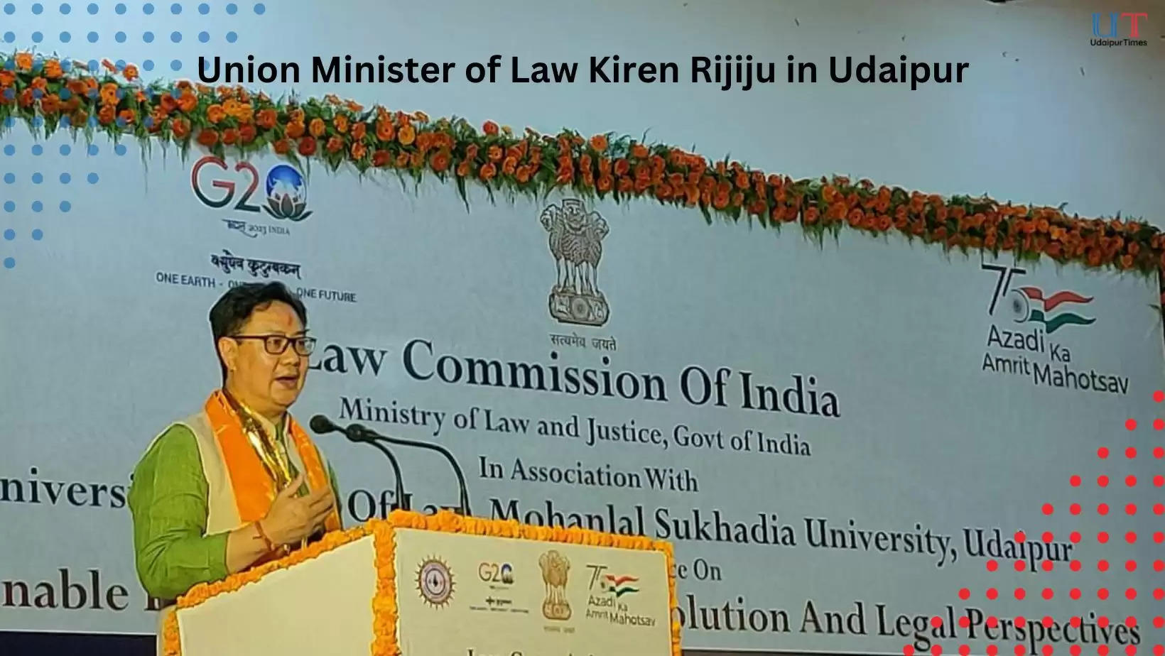 Kiren Rijiju in Udaipur MLSU Law Commission Seminar