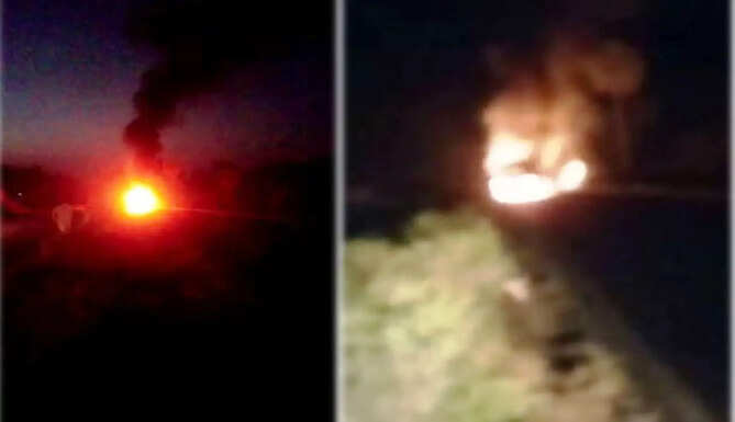 army truck catch fire