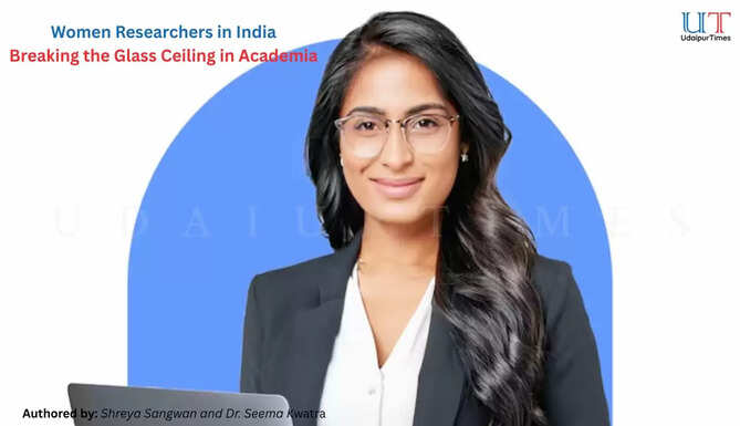 &ldquo;Illustration of women researchers in India facing gender bias and glass ceiling challenges in academia