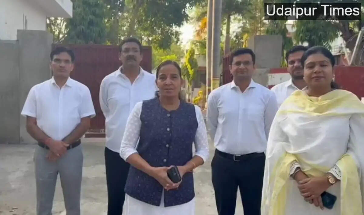 District & Sessions Judge Alka Sharma and judicial officers walking to Rajsamand court amid fuel crisis in Rajasthan on May 19, 2026.