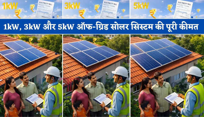 ऑफ-ग्रिड सोलर सिस्टम लगवाने में कितना आएगा खर्च ? जानिए 1kW, 3kW और 5kW की पूरी कीमत 