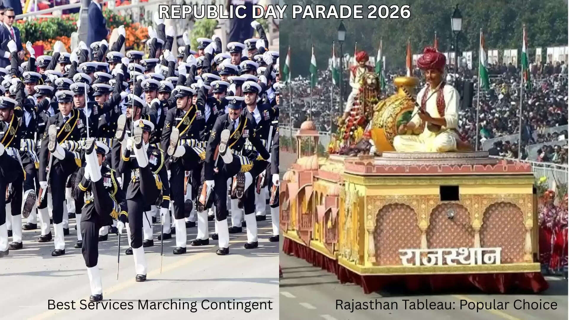 Republic Day Parade 2026 award-winning tableaux and marching contingents at Kartavya Path
