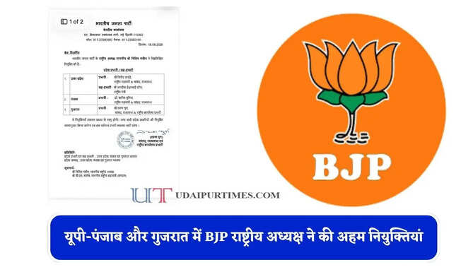 यूपी-पंजाब और गुजरात में BJP राष्ट्रीय अध्यक्ष ने की अहम नियुक्तियां, देखें पूरी लिस्ट&nbsp;