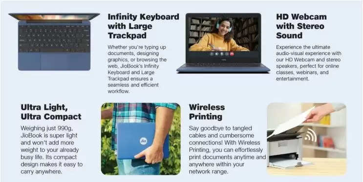 JiBook Indias first learning book, code on JioBook MS Office on Jio Book, Preloaded Software on JioOS UdaipurTimes, Jio Launches JioBook