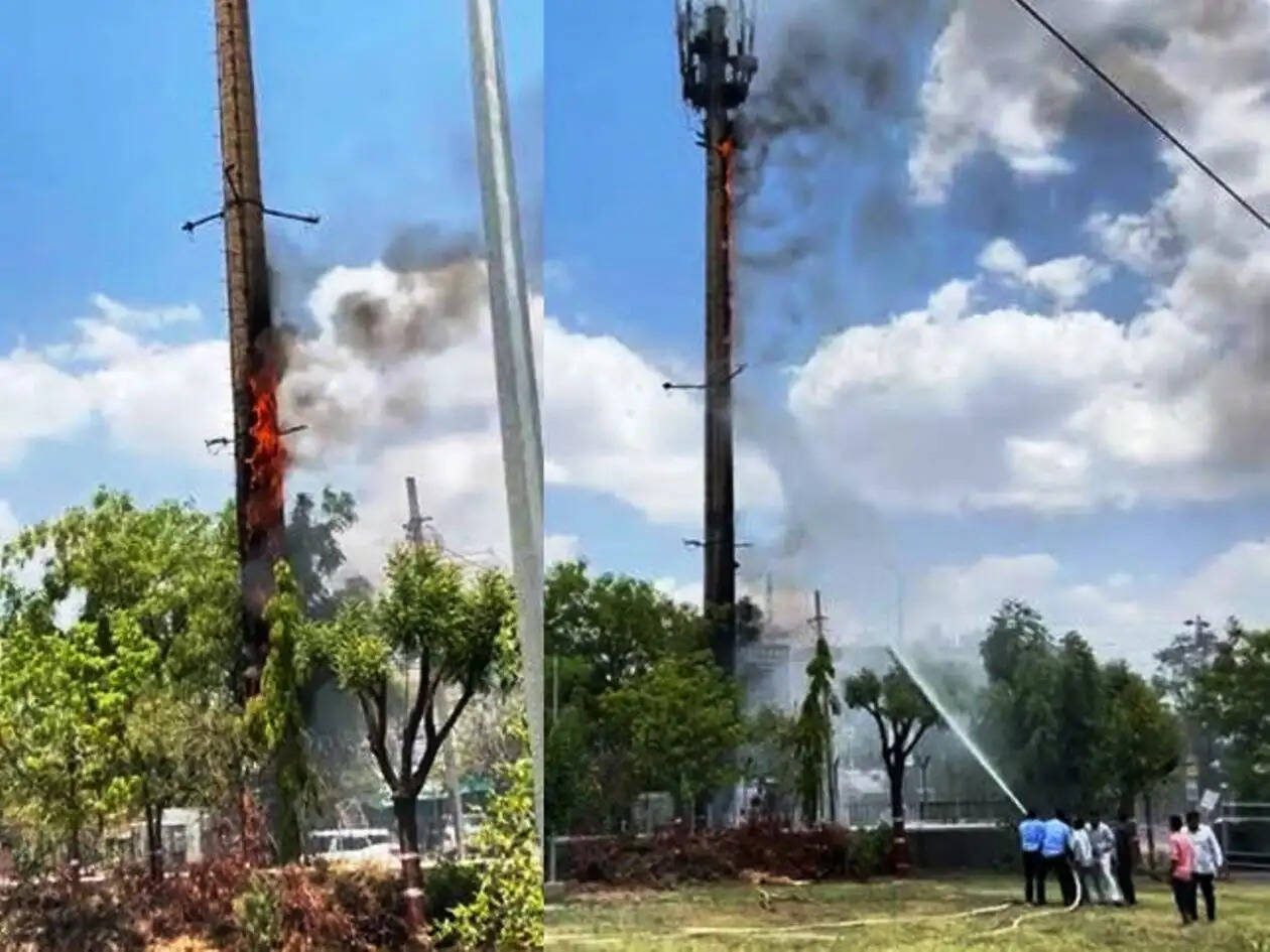 fire in mobile tower
