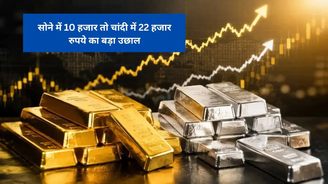 सोने में 10 हजार तो चांदी में 22 हजार रुपये का बड़ा उछाल, जाने अपने शहरों के नए रेट&nbsp;