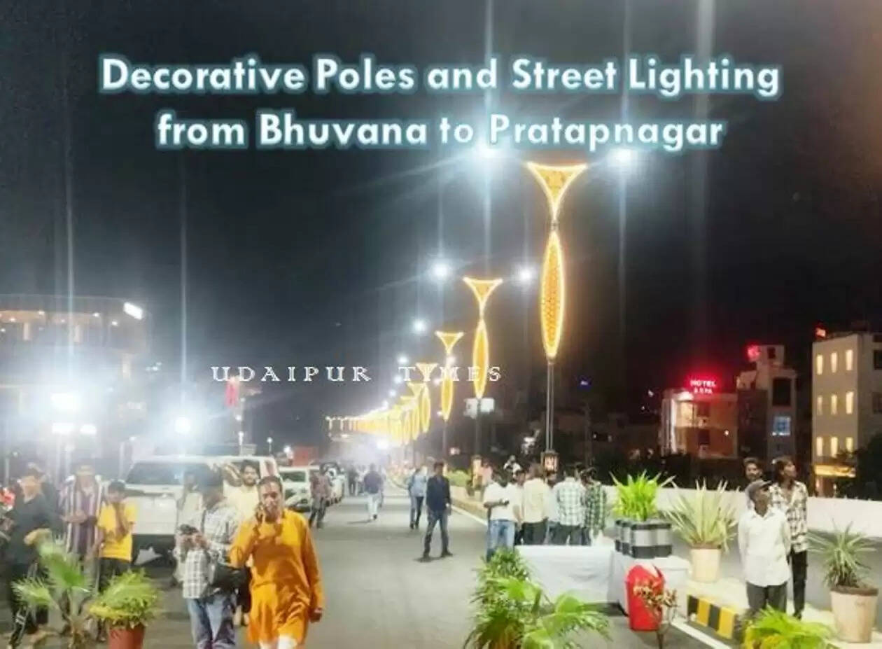 Bhuwana Pratapnagar decorative poles ang lightning
