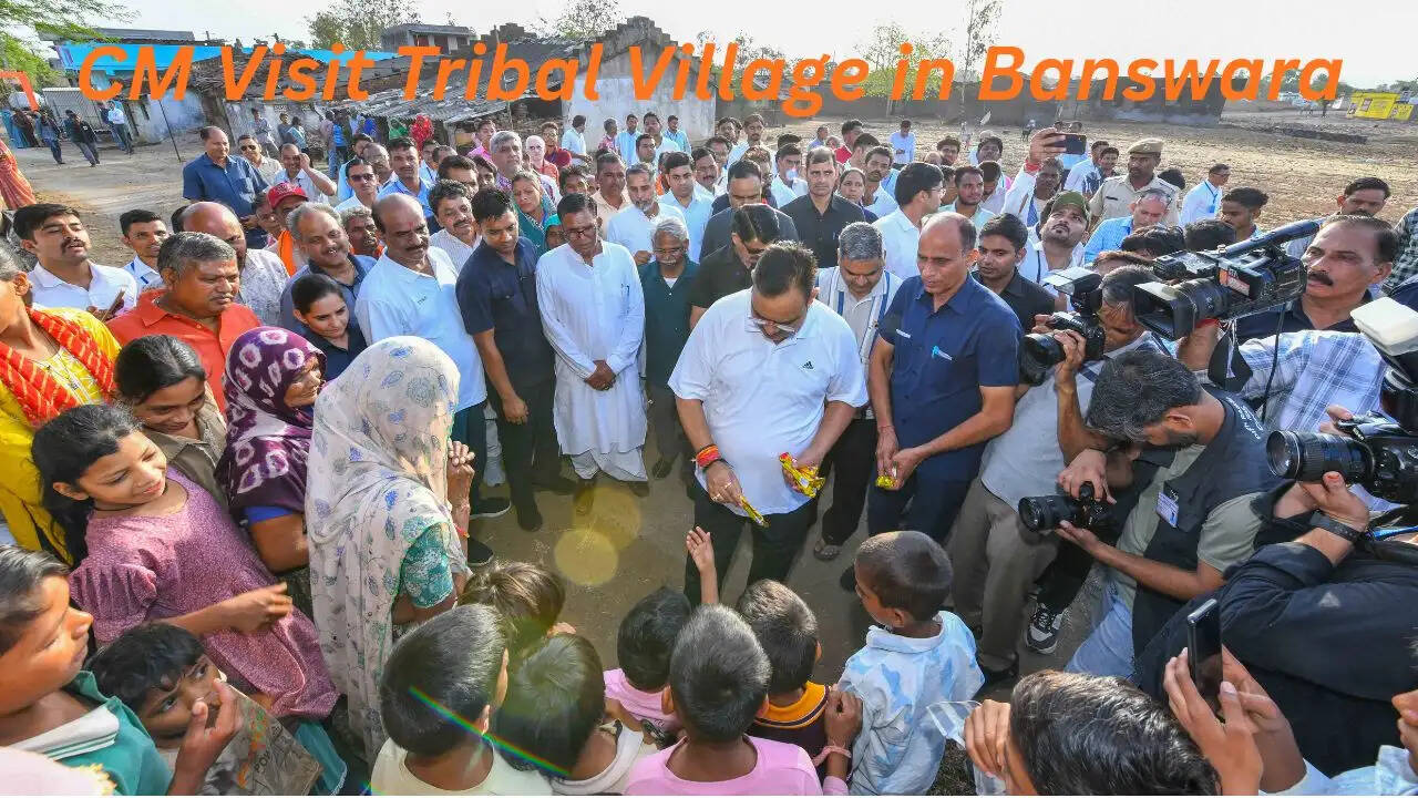 Rajasthan Chief Minister interacting with villagers during morning village visit in Chudada, Banswara district