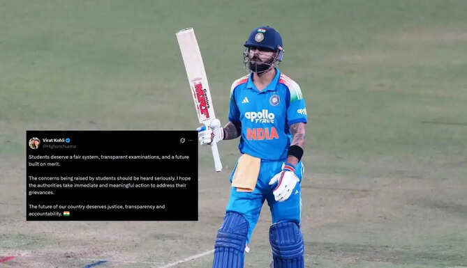 Fact check on the viral social media post falsely claiming Virat Kohli supported the CJP student protests in Delhi.