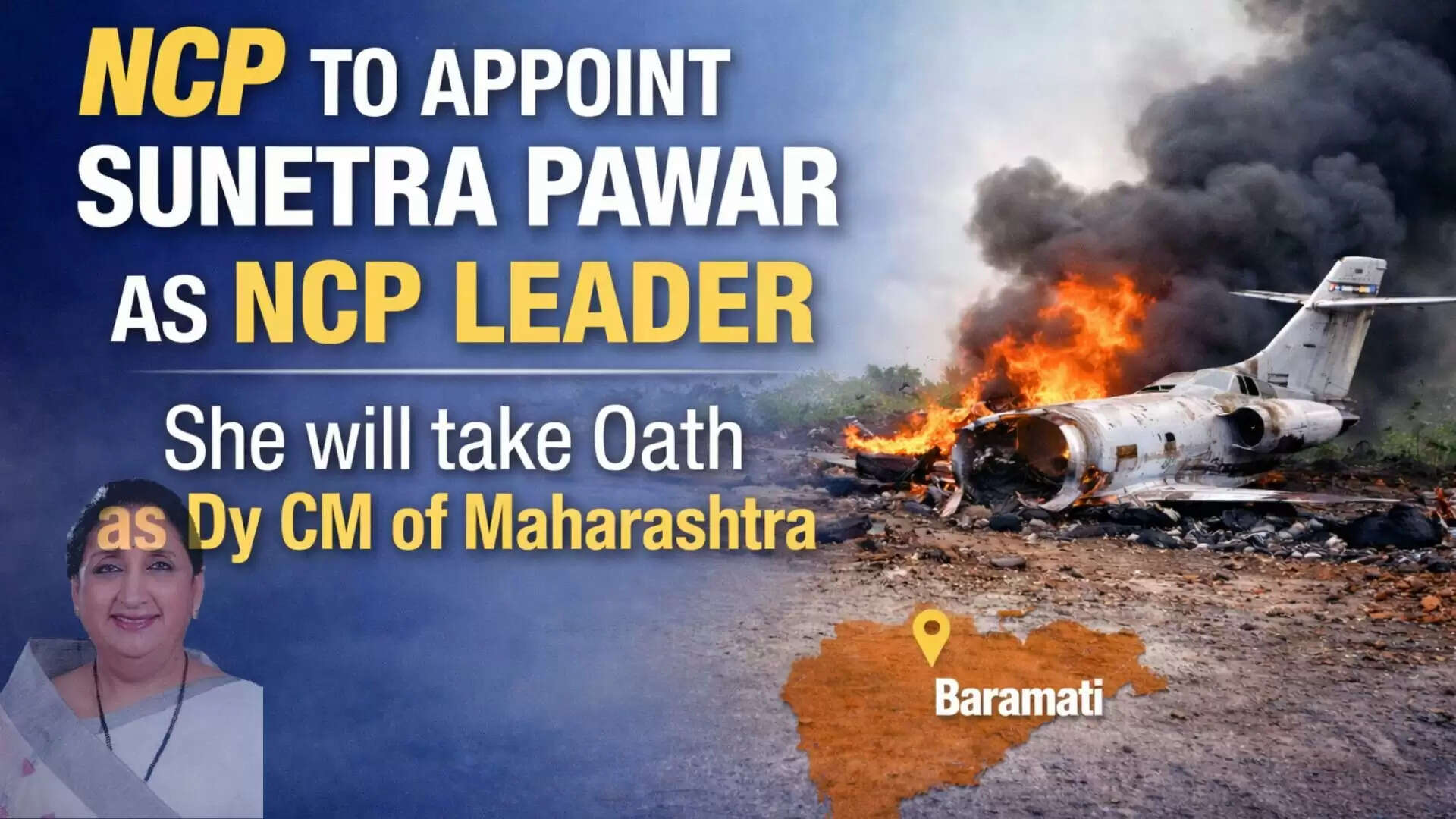 Sunetra Pawar during NCP meeting after the death of Deputy Chief Minister Ajit Pawar