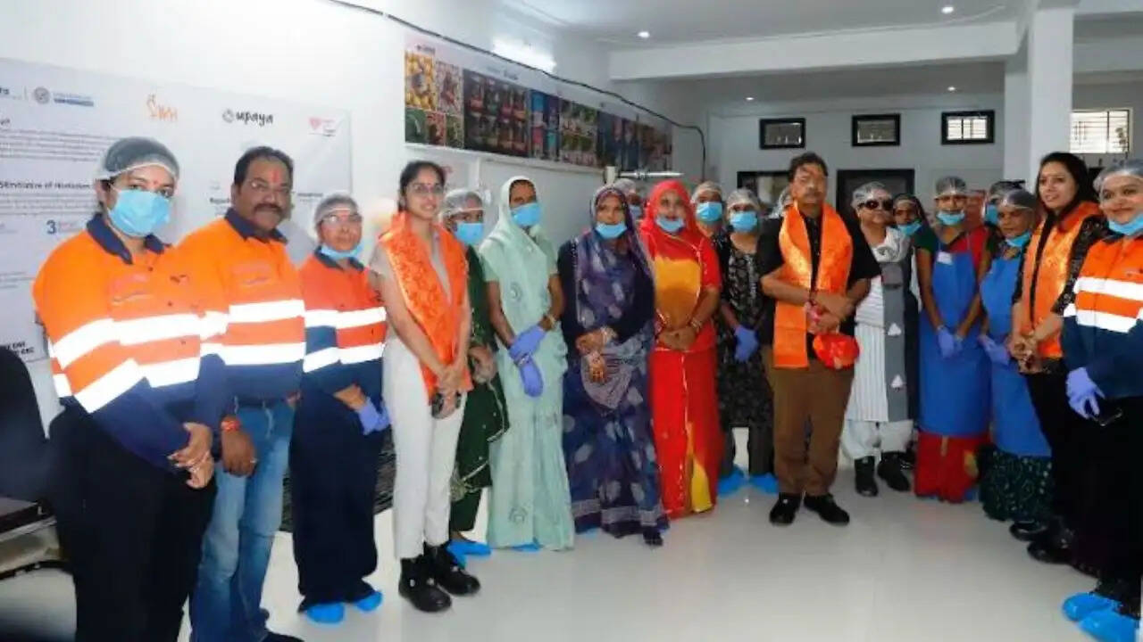 Hindustan Zinc officials inaugurating millet unit for Sakhi women at Rajpura Dariba under CSR initiative