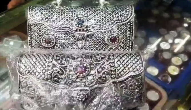 silver handbag
