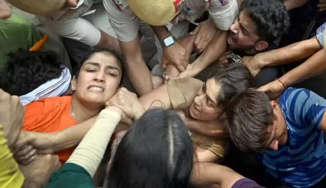 wrestlers protest