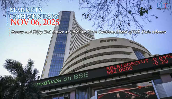 Stock traders at Dalal Street as Sensex and Nifty close lower on November 6, 2025