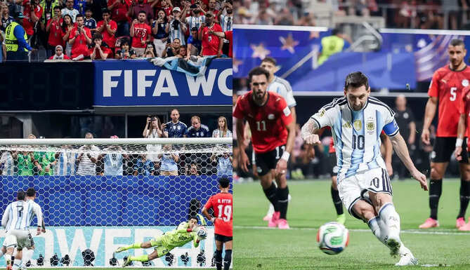 Lionel Messi celebrates after Argentina's dramatic 3-2 comeback victory over Egypt in the FIFA World Cup Round of 16