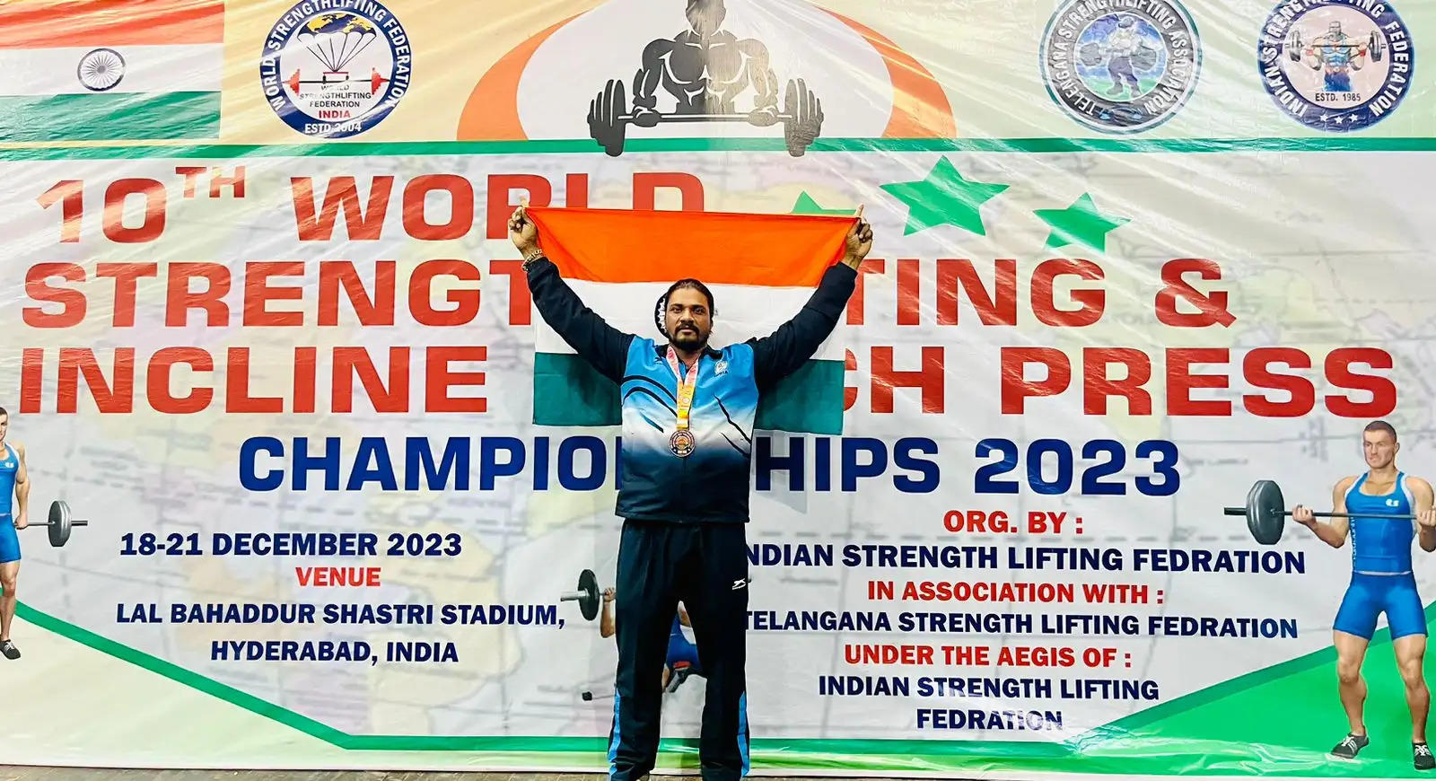 Anil Saini, Udaipur, Bronze Medal 1oth International Strength Lifting Association, Hyderabad