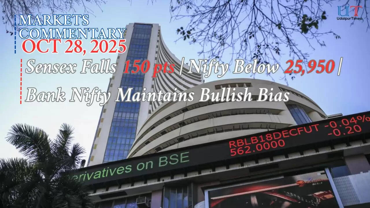 Sensex Falls 150 pts | Nifty Below 25,950 | Bank Nifty Maintains Bullish Bias