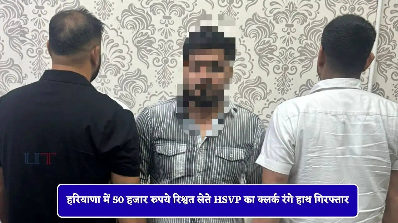 हरियाणा में 50 हजार रुपये रिश्वत लेते HSVP का क्लर्क रंगे हाथ गिरफ्तार, ACB का बड़ा एक्शन&nbsp;