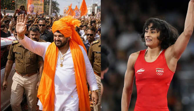 Vinesh Phogat reacts after Delhi court acquits former WFI chief Brij Bhushan Sharan Singh in the wrestlers' sexual harassment case.