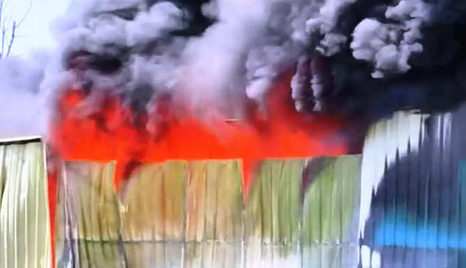 fire in cooler factrory