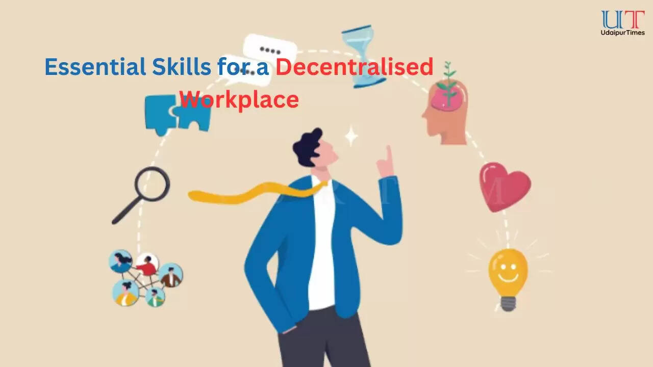 Professionals collaborating remotely in a decentralised workplace using digital tools and apps for communication and task management