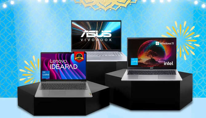 Amazon India laptop sale featuring ASUS, HP, Lenovo and Dell laptops with listed prices starting at ₹17,990.