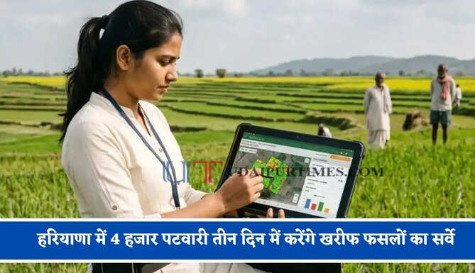 हरियाणा में 4 हजार पटवारी तीन दिन में करेंगे खरीफ फसलों का सर्वे, सरकार ने मांगी पूरी रिपोर्ट