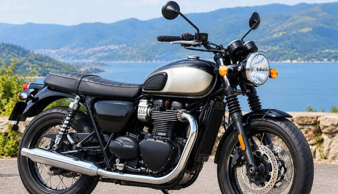 Triumph Bonneville 400 retro-style motorcycle teaser with classic roadster design