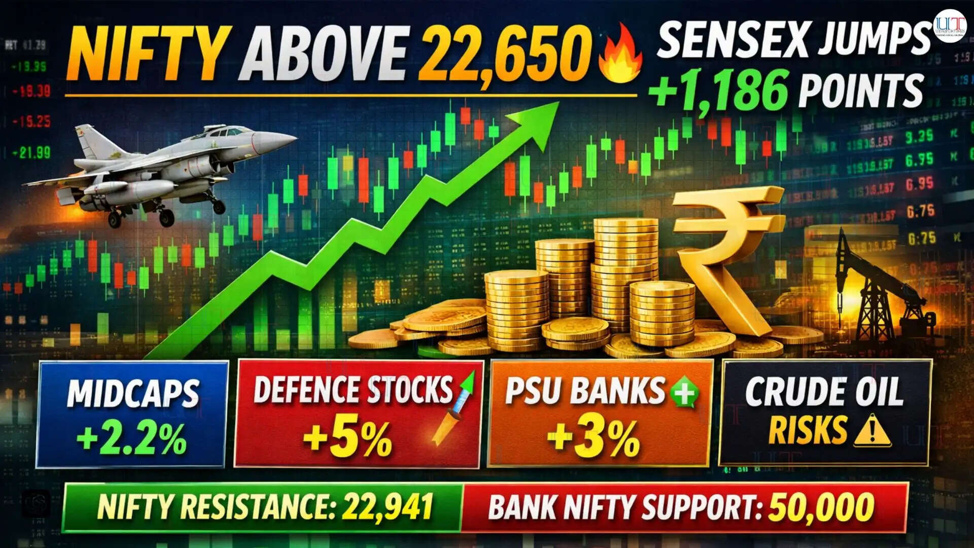 Nifty and Sensex surge in April rally with strong gains in defence and PSU bank stocks