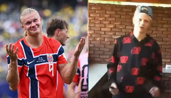 Erling Haaland celebrates after scoring for Norway during the FIFA World Cup as his viral rap song gains global attention.