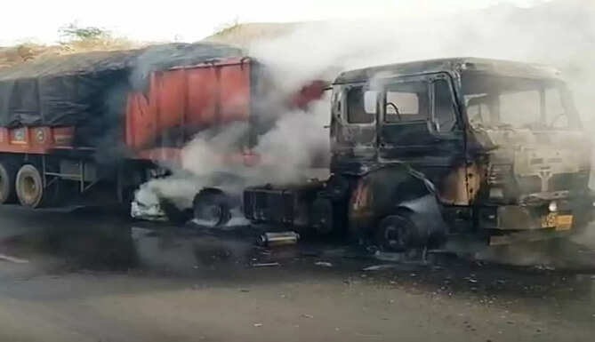 fire in trailer