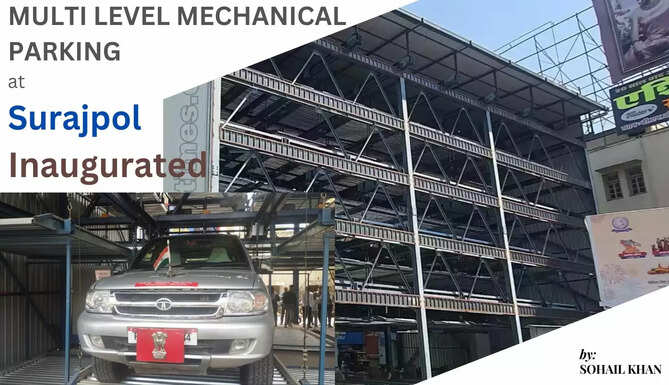 Multi Level Mechanical Parking Inaugurated by Gulab Chand Katariya At Surajpol in Udaipur today  19 April 2023