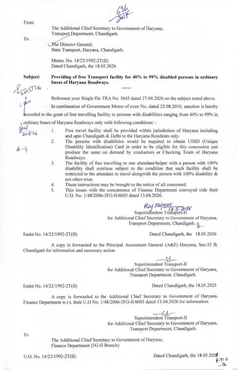 हरियाणा सरकार का दिव्यांगजनों को बड़ा तोहफा