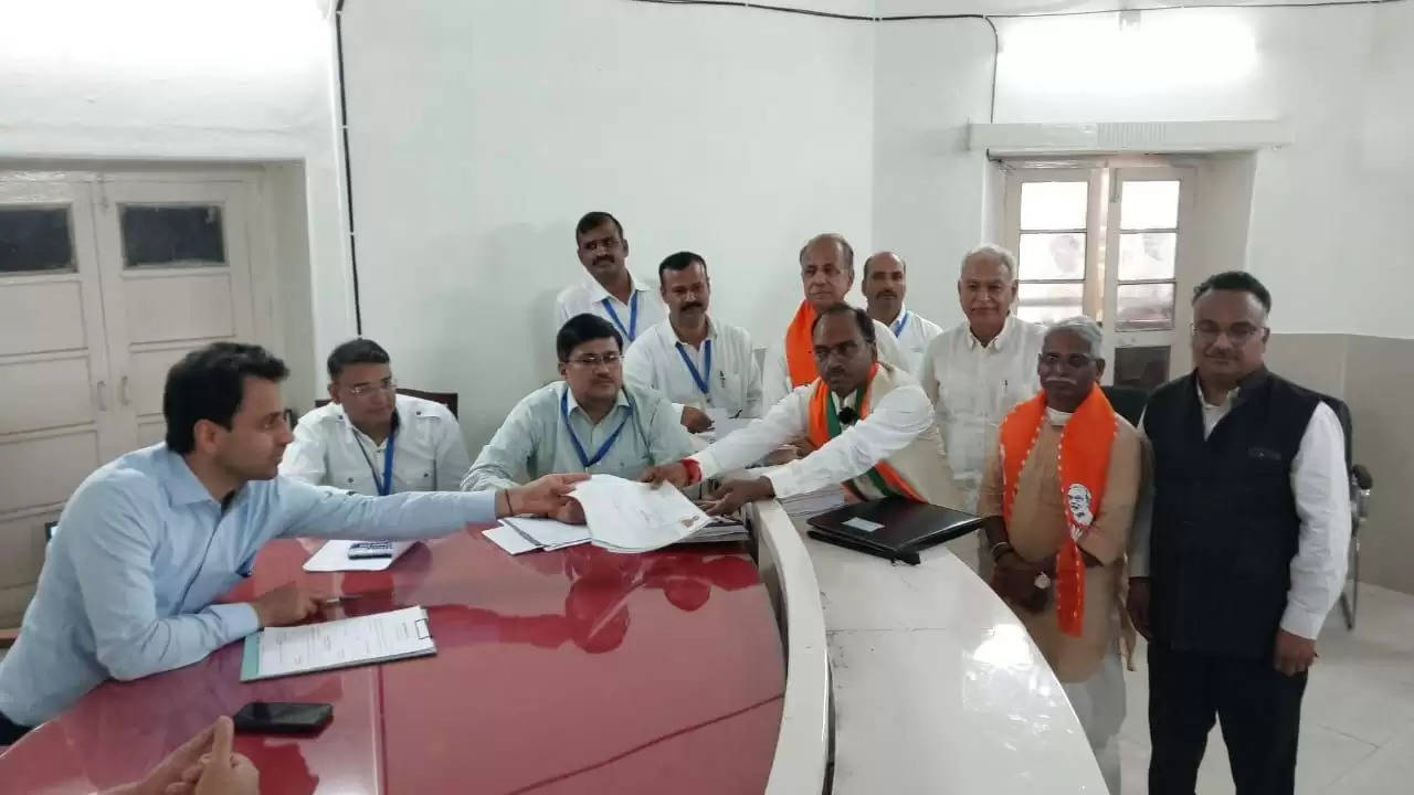 Mannalal RAWAT files nomination on BJP ticket from Udaipur for Lok Sabha Elections