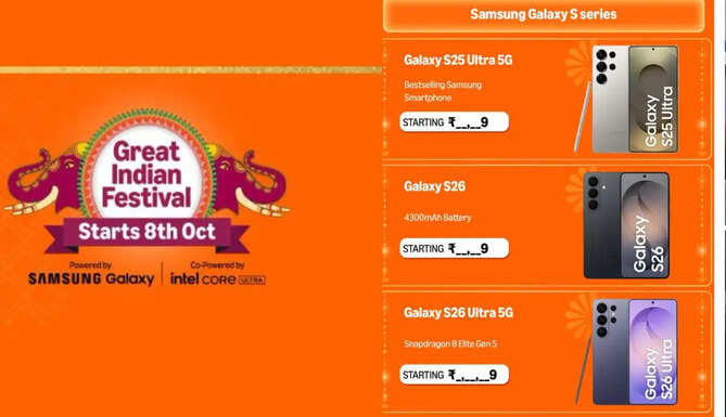 Samsung Galaxy smartphone deals during Amazon Great Indian Festival 2026
