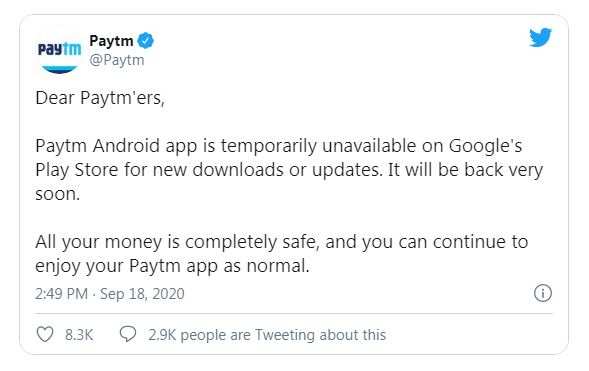 Money is safe, says Paytm; App is not, says Google