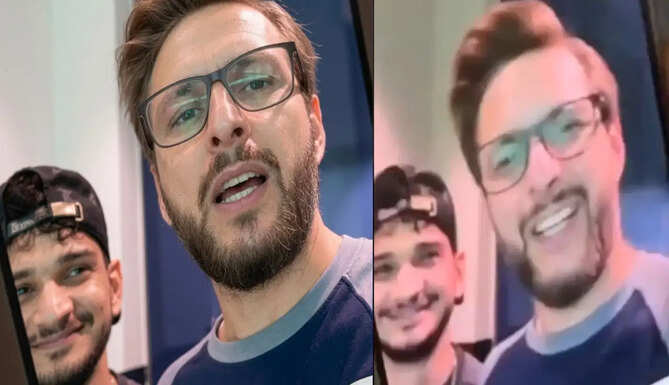 Munawar Faruqui and Shahid Afridi seen together in a viral video that sparked social media debate.