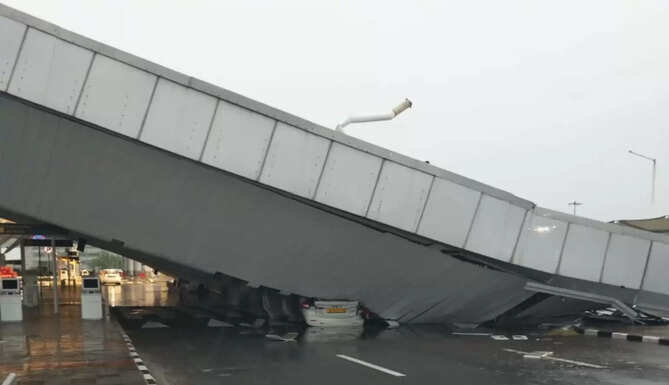 Delhi Airport Roof Collapses One Dead Construction Corruption