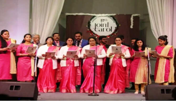 joint carol on christmas at udaipur