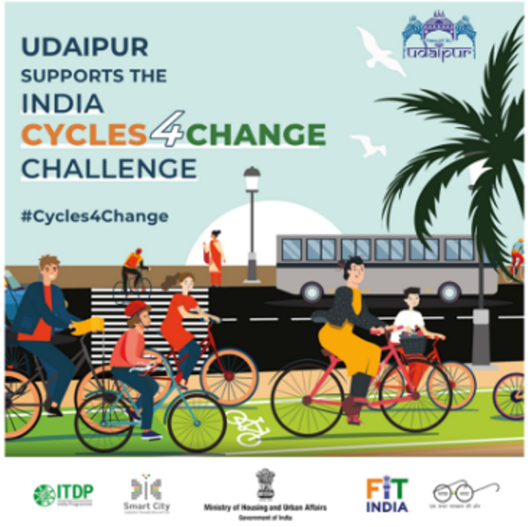 Udaipur makes its place in Top-25 in India Cycles4Change Challenge