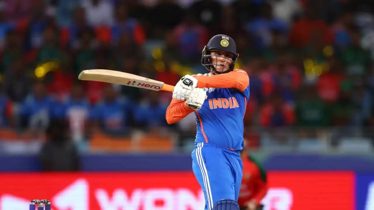 Abhishek Sharma hitting a six for India against Bangladesh in Asia Cup 2025 India beats Bangladesh by 41 runs &ndash; Asia Cup 2025