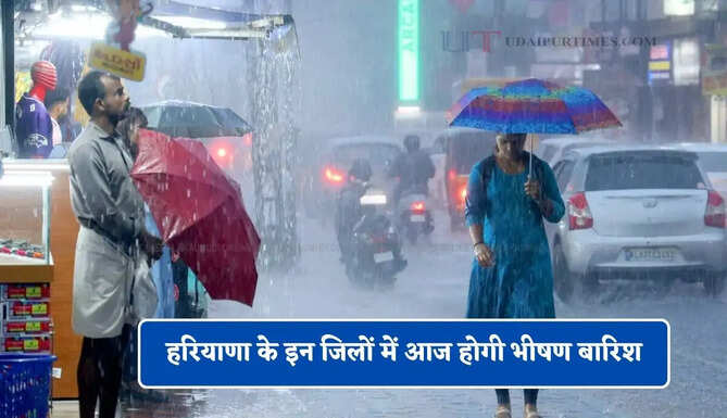 हरियाणा के इन जिलों में आज होगी भीषण बारिश, विभाग ने जारी किया अलर्ट&nbsp;