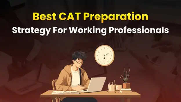 Working professional preparing for CAT 2026 exam with laptop and study plan