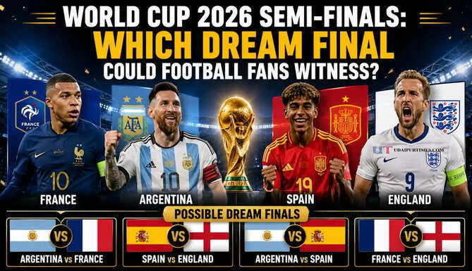 France, Argentina, Spain and England are the four World Cup semi-finalists, setting up multiple possible dream finals.