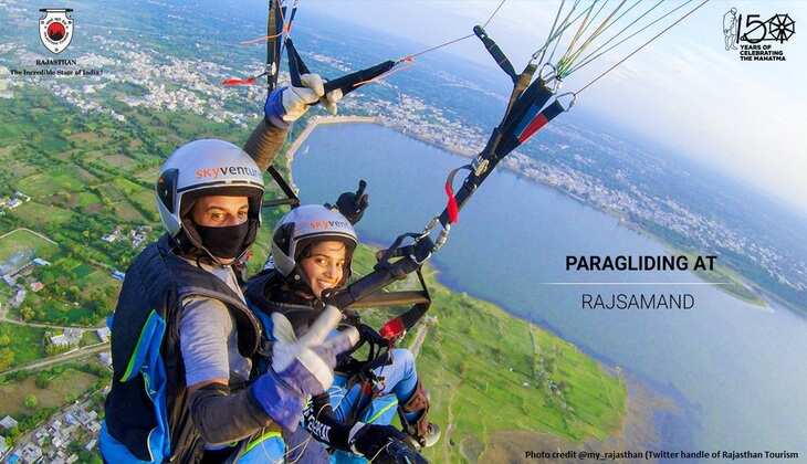 Adventure Sports from 15 Aug - Paragliding / Parasailing on Rajsamand lake to promote tourism