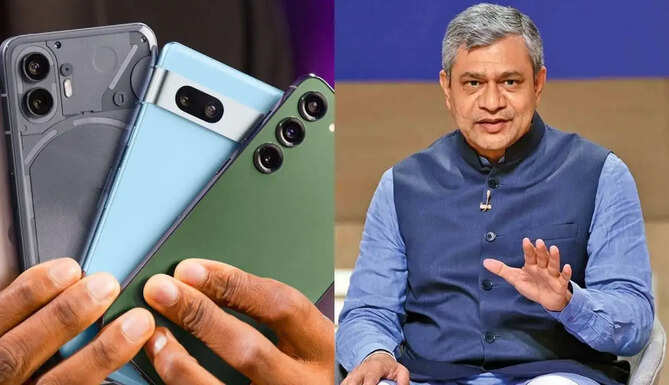 Indian-designed mobile phone representing India&rsquo;s plan to launch its own mobile phone brands by October 2028.