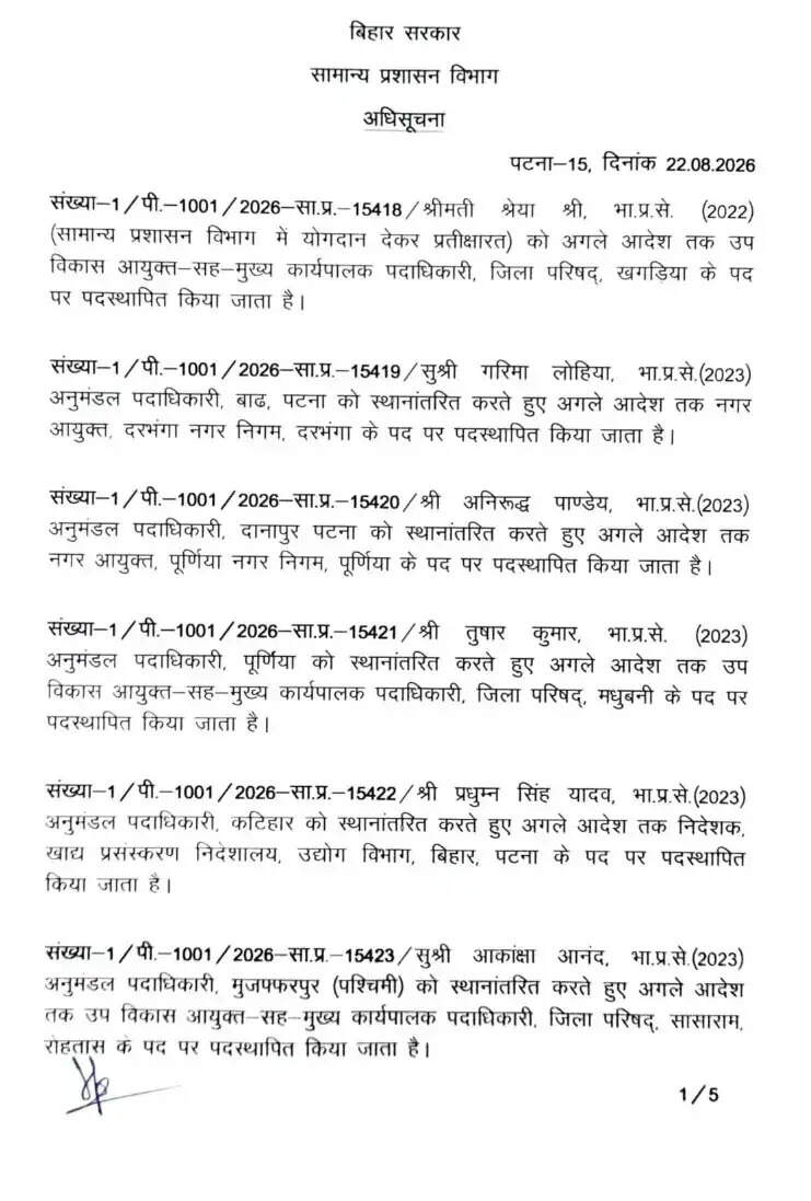 23 IAS अफसरों का तबादला !