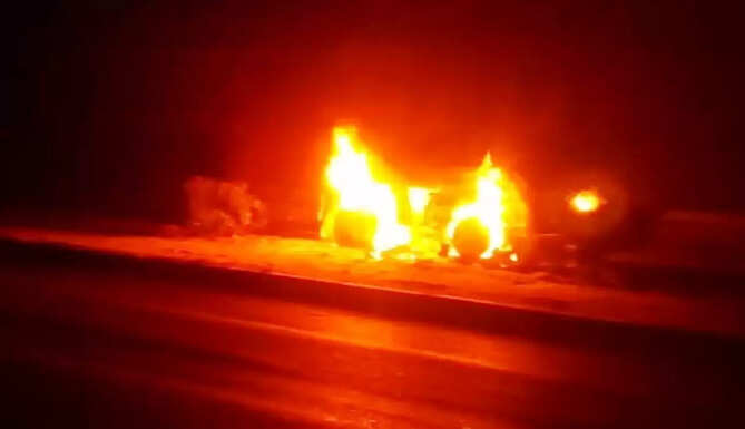 fire in container